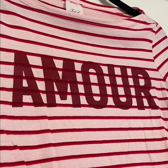 Cinq a Sept Red and Pink Striped 'Amour' Top - Picture 3 of 5